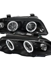 Spec-D Dual Halo Projector Headlights (Matte Black Housing/Clear Lens) BMW E46 3-Series 1999-2001                                     - LHP-E46994JM-TM - Image 10