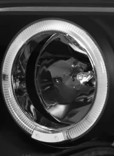 Spec-D Dual Halo Projector Headlights (Matte Black Housing/Clear Lens) BMW E46 3-Series 1999-2001                                     - LHP-E46994JM-TM - Image 3