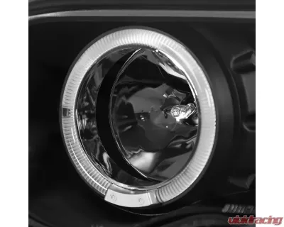 Spec-D Dual Halo Projector Headlights (Matte Black Housing/Clear Lens) BMW E46 3-Series 1999-2001 - LHP-E46994JM-TM