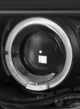 Spec-D Dual Halo Projector Headlights (Matte Black Housing/Clear Lens) BMW E46 3-Series 1999-2001                                     - LHP-E46994JM-TM - Image 4