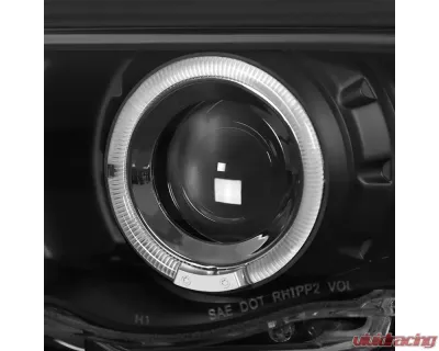 Spec-D Dual Halo Projector Headlights (Matte Black Housing/Clear Lens) BMW E46 3-Series 1999-2001 - LHP-E46994JM-TM