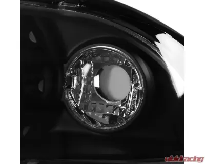 Spec-D Dual Halo Projector Headlights (Matte Black Housing/Clear Lens) BMW E46 3-Series 1999-2001 - LHP-E46994JM-TM