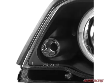 Spec-D Dual Halo Projector Headlights (Matte Black Housing/Clear Lens) BMW E46 3-Series 1999-2001 - LHP-E46994JM-TM