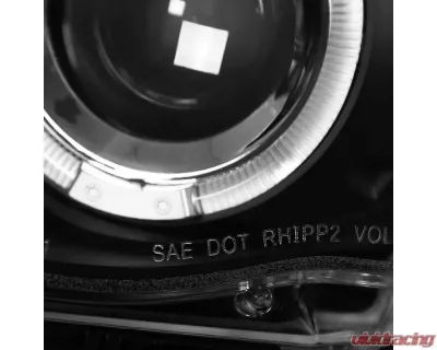 Spec-D Dual Halo Projector Headlights (Matte Black Housing/Clear Lens) BMW E46 3-Series 1999-2001 - LHP-E46994JM-TM