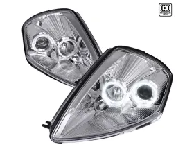 Spec-D Dual Halo Projector Headlights (Chrome Housing/Clear Lens) Mitsubishi Eclipse 2000-2005