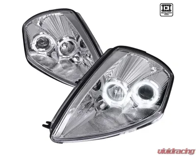 Spec-D Dual Halo Projector Headlights (Chrome Housing/Clear Lens) Mitsubishi Eclipse 2000-2005 - LHP-ELP00-ABM