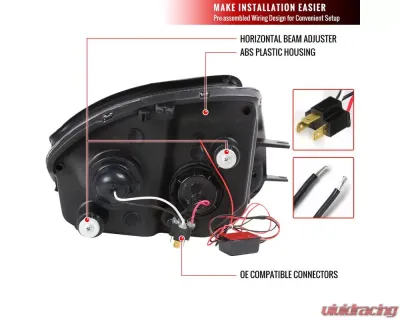 Spec-D Dual Halo Projector Headlights (Chrome Housing/Clear Lens) Mitsubishi Eclipse 2000-2005 - LHP-ELP00-ABM