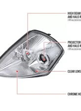 Spec-D Dual Halo Projector Headlights (Chrome Housing/Clear Lens) Mitsubishi Eclipse 2000-2005                                     - LHP-ELP00-ABM - Image 9