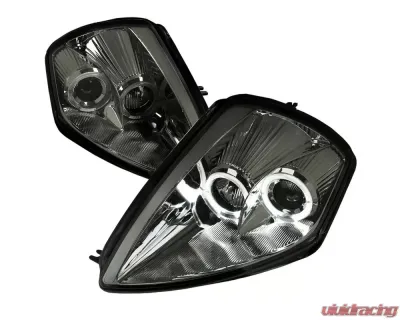 Spec-D Dual Halo Projector Headlights (Chrome Housing/Smoke Lens) Mitsubishi Eclipse 2000-2005 - LHP-ELP00G-ABM