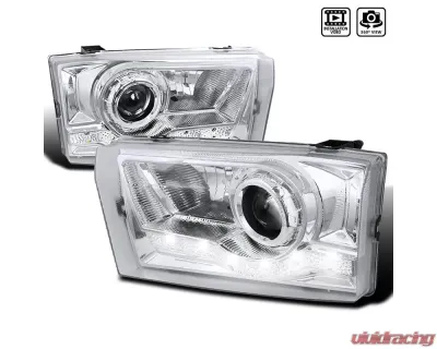Spec-D Projector Headlights w/ SMD LED Light Strip (Chrome Housing/Clear Lens) Ford F-Series | Excursion 1999-2004 - LHP-F25099-RS