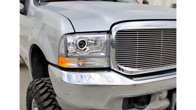 Spec-D Projector Headlights w/ SMD LED Light Strip (Chrome Housing/Clear Lens) Ford F-Series | Excursion 1999-2004                                     - LHP-F25099-RS - Image 4