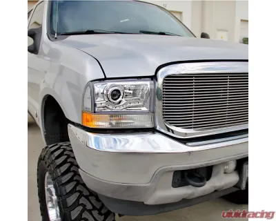 Spec-D Projector Headlights w/ SMD LED Light Strip (Chrome Housing/Clear Lens) Ford F-Series | Excursion 1999-2004 - LHP-F25099-RS