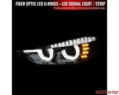 Spec-D Dual U-Bar Projector Headlights w/ LED Turn Signal Lights (Chrome Housing/Clear Lens) BMW F30 3-Series 2012-2015 - LHP-F3012-TM