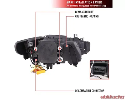 Spec-D Dual U-Bar Projector Headlights w/ LED Turn Signal Lights (Chrome Housing/Clear Lens) BMW F30 3-Series 2012-2015 - LHP-F3012-TM