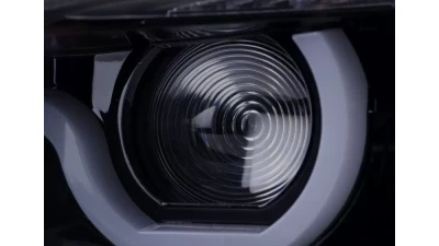 Spec-D Dual LED U-Bar Projector HID-Compatible Headlights w/ LED Turn Signal Lights (Glossy Black Housing/Smoked Lens) BMW F30 3-Series 2012-2015                                     - LHP-F3012G-HD-TM - Image 4