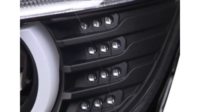 Spec-D Dual U-Bar Projector Headlights w/ LED Turn Signal Lights (Matte Black Housing/Clear Lens) BMW F30 3-Series 2012-2015                                     - LHP-F3012JM-TM - Image 4