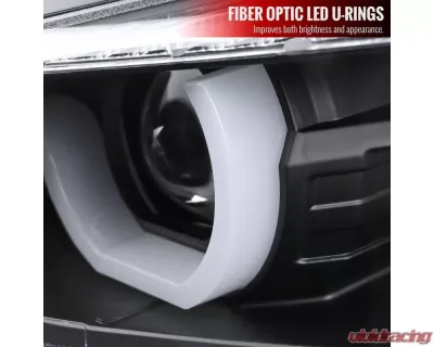 Spec-D Dual U-Bar Projector Headlights w/ LED Turn Signal Lights (Matte Black Housing/Clear Lens) BMW F30 3-Series 2012-2015 - LHP-F3012JM-TM