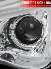 Spec-D Projector Headlights w/ LED Strip & Turn Signal Lights (Chrome Housing/Clear Lens) Scion | Toyota 2012-2017                                     - LHP-FRS12-TM - Image 3