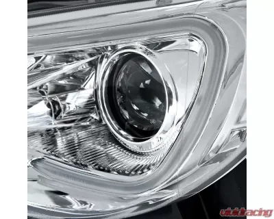 Spec-D Projector Headlights w/ LED Strip & Turn Signal Lights (Chrome Housing/Clear Lens) Scion | Toyota 2012-2017 - LHP-FRS12-TM