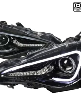 Spec-D Projector Headlights w/ LED Bar & Sequential Turn Signal Lights (Jet Black Housing/Clear Lens) Scion | Toyota 2012-2017                                     - LHP-FRS12BK-SQ-TM - Image 10