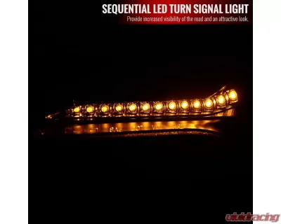 Spec-D Projector Headlights w/ LED Bar & Sequential Turn Signal Lights (Jet Black Housing/Clear Lens) Scion | Toyota 2012-2017 - LHP-FRS12BK-SQ-TM