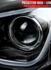 Spec-D Projector Headlights w/ LED Bar & Sequential Turn Signal Lights (Jet Black Housing/Clear Lens) Scion | Toyota 2012-2017                                     - LHP-FRS12BK-SQ-TM - Image 4