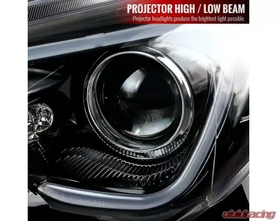 Spec-D Projector Headlights w/ LED Bar & Sequential Turn Signal Lights (Jet Black Housing/Clear Lens) Scion | Toyota 2012-2017 - LHP-FRS12BK-SQ-TM