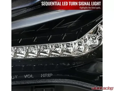 Spec-D Projector Headlights w/ LED Bar & Sequential Turn Signal Lights (Jet Black Housing/Clear Lens) Scion | Toyota 2012-2017 - LHP-FRS12BK-SQ-TM
