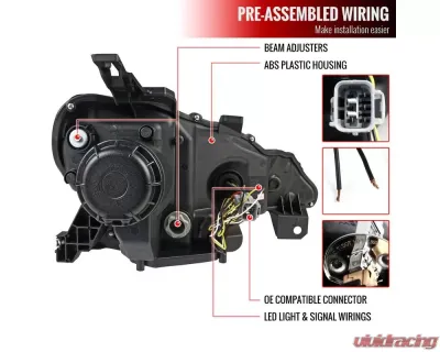 Spec-D Projector Headlights w/ LED Bar & Sequential Turn Signal Lights (Jet Black Housing/Clear Lens) Scion | Toyota 2012-2017 - LHP-FRS12BK-SQ-TM