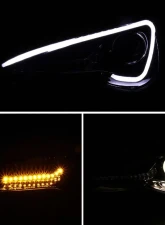 Spec-D Projector Headlights w/ LED Bar & Turn Signal Lights (Jet Black Housing/Clear Lens) Scion | Toyota 2012-2017                                     - LHP-FRS12BK-TM - Image 2