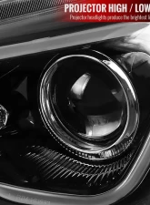 Spec-D Projector Headlights w/ LED Bar & Turn Signal Lights (Jet Black Housing/Clear Lens) Scion | Toyota 2012-2017                                     - LHP-FRS12BK-TM - Image 3
