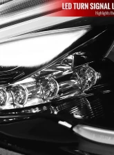 Spec-D Projector Headlights w/ LED Bar & Turn Signal Lights (Jet Black Housing/Clear Lens) Scion | Toyota 2012-2017                                     - LHP-FRS12BK-TM - Image 4