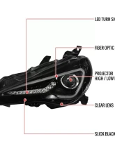 Spec-D Projector Headlights w/ LED Bar & Turn Signal Lights (Jet Black Housing/Clear Lens) Scion | Toyota 2012-2017                                     - LHP-FRS12BK-TM - Image 10