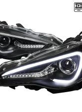 Spec-D Projector Headlights w/ LED Light Bar & Sequential Turn Signal Lights (Matte Black Housing/Clear Lens) Scion | Toyota 2012-2017                                     - LHP-FRS12JM-SQ-TM - Image 10