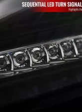 Spec-D Projector Headlights w/ LED Light Bar & Sequential Turn Signal Lights (Matte Black Housing/Clear Lens) Scion | Toyota 2012-2017                                     - LHP-FRS12JM-SQ-TM - Image 6
