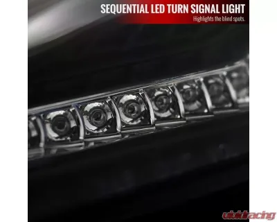 Spec-D Projector Headlights w/ LED Light Bar & Sequential Turn Signal Lights (Matte Black Housing/Clear Lens) Scion | Toyota 2012-2017 - LHP-FRS12JM-SQ-TM