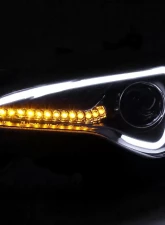 Spec-D Projector Headlights w/ LED Bar & Turn Signal Lights (Matte Black Housing/Clear Lens) Scion | Toyota 2012-2017                                     - LHP-FRS12JM-TM - Image 2