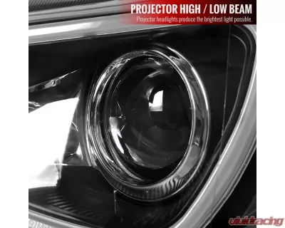 Spec-D Projector Headlights w/ LED Bar & Turn Signal Lights (Matte Black Housing/Clear Lens) Scion | Toyota 2012-2017 - LHP-FRS12JM-TM