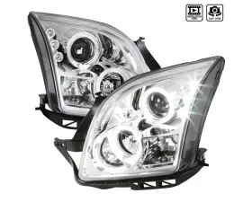 Spec-D Dual Halo Projector Headlights w/ LED Accent Lights (Chrome Housing/Clear Lens) Ford Fusion 2006-2009