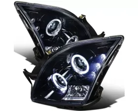 Spec-D Dual Halo Projector Headlights w/ LED Accent Lights (Glossy Black Housing/Smoke Lens) Ford Fusion 2006-2009