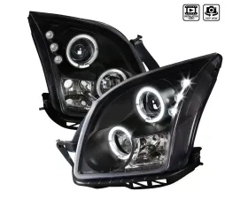 Spec-D Dual Halo Projector Headlights w/ LED Accent Lights (Matte Black Housing/Clear Lens) Ford Fusion 2006-2009