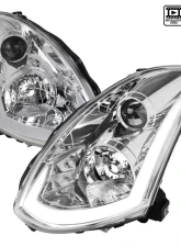 Spec-D Projector Headlights w/ LED Light Bar & Sequential Turn Signal Lights (Chrome Housing/Clear Lens) Infiniti G35 2003-2007                                     - LHP-G35032-SQ-RS - Image 10