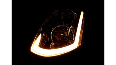 Spec-D LED Bar Projector Headlights w/ Sequential Turn Signals (Chrome Housing/Clear Lens) Infiniti G35 2003-2007                                     - LHP-G35032-SQ-RS - Image 3