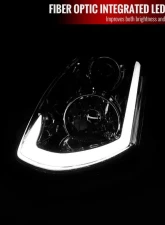 Spec-D Projector Headlights w/ LED Light Bar & Sequential Turn Signal Lights (Chrome Housing/Clear Lens) Infiniti G35 2003-2007                                     - LHP-G35032-SQ-RS - Image 4