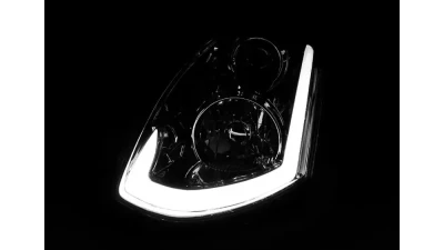 Spec-D LED Bar Projector Headlights w/ Sequential Turn Signals (Chrome Housing/Clear Lens) Infiniti G35 2003-2007                                     - LHP-G35032-SQ-RS - Image 4