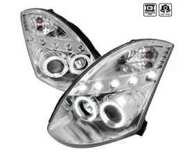 Spec-D Dual Halo Projector Headlights (Chrome Housing/Clear Lens) Infiniti G35 2003-2007