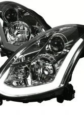 Spec-D LED Bar Projector Headlights w/ Sequential Turn Signals (Chrome Housing/Smoked Lens) Infiniti G35 2003-2007                                     - LHP-G35032G-SQ-RS - Image 10