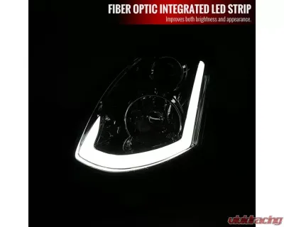 Spec-D LED Bar Projector Headlights w/ Sequential Turn Signals (Chrome Housing/Smoked Lens) Infiniti G35 2003-2007 - LHP-G35032G-SQ-RS