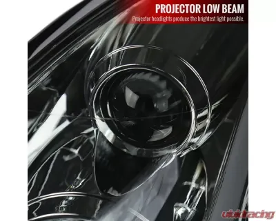 Spec-D LED Bar Projector Headlights w/ Sequential Turn Signals (Chrome Housing/Smoked Lens) Infiniti G35 2003-2007 - LHP-G35032G-SQ-RS