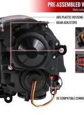 Spec-D LED Bar Projector Headlights w/ Sequential Turn Signals (Black Housing/Smoked Lens) Infiniti G35 2003-2007                                     - LHP-G35032SM-SQ-RS - Image 9